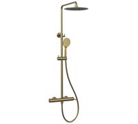 Sapho Iconic - Set de douche avec mitigeur, diamètre 25 cm, 3 jets, doré mat AF139GB