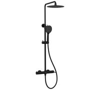 Sapho Iconic - Set de douche avec mitigeur, diamètre 25 cm, 3 jets, noir mat AF139B