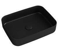 Sapho Isvea Infinity - Vasque, 50x36 cm, sans trop-plein, sans trou pour robinetterie, noir mat 10NF65050-2N