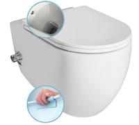 Sapho Isvea Infinity - WC suspendu CleanWash avec douchette de bidet, Rimless, blanc 10NFS9216I