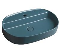 Sapho Isvea - Lavabo à poser 60x40 cm, trou pour robinet, vert pétrole 10NF65060-2P