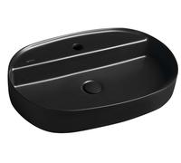 Sapho Isvea - Lavabo à poser 60x40 cm, trou pour robinet, noir mat 10NF65060-2N