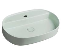 Sapho Isvea - Lavabo à poser 60x40 cm, trou pour robinet, vert menthe 10NF65060-2T