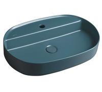 Sapho Isvea - Lavabo à poser 60x40 cm, trou pour robinet, vert pétrole 10NF65060-2P
