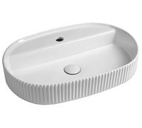 Sapho Isvea - Lavabo à poser Sintesi, 60x40 cm, sans trop-plein, trou pour robinetterie, blanc 10SI65060