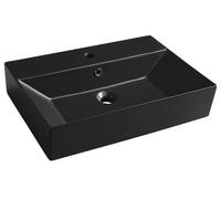 Sapho Isvea - Lavabo Sistema, 60x42 cm, avec trop-plein, trou pour robinet, noir mat 10SF50060-2N