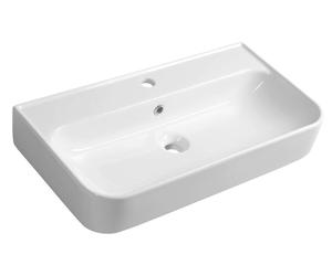 Sapho Isvea - Lavabo Sistema U, 70x38 cm, avec 1 trou pour robinetterie, blanc 10PL53070