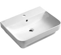 Sapho Isvea Sott Aqua - Lavabo 57x44 cm, avec trop-plein, avec trou pour robinetterie, blanc 10SQ50057