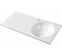 Sapho Juno - Lavabo 100x15x47 cm, sans trop-plein, trou de robinetterie à gauche, blanc JU102