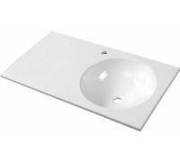 Sapho Juno - Lavabo 80x15x47 cm, sans trop-plein, trou de robinetterie à gauche, blanc JU081