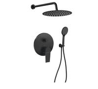 Sapho Kai - Set de douche avec mitigeur encastré, corps d’encastrement, 30x30 cm, noir KA42/15-03