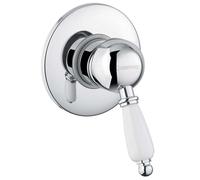 Sapho Kirké - Mitigeur de douche encastré, 1 sortie, manette blanche, chrome KI41BC