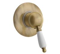 Sapho Kirké - Mitigeur de douche encastré White, 1 sortie, manette blanche, bronze KI41BB