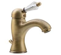 Sapho Kirké - Mitigeur de lavabo avec bonde, manette cristal, bronze KI02KB