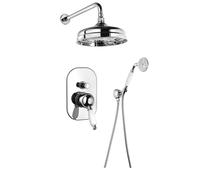 Sapho Kirké - Set de douche avec mitigeur encastré, avec corps d’encastrement, diamètre 20 cm, chrome/blanc KI42BC-01