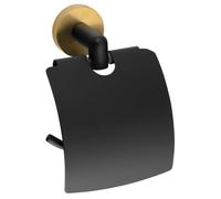 Sapho Larissa - Porte-papier toilette avec couvercle, noir/doré mat WS007BG