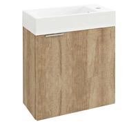 Sapho Latus - Meuble pour lave-mains 50x50x25 mm, 1 porte D/G, chêne Alabama LT410-2222