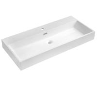 Sapho - Lavabo Aquatic 100x46 cm, avec trop-plein, trou pour robinetterie, blanc AT100
