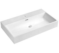 Sapho - Lavabo Aquatic 80x46 cm, avec trop-plein, trou pour robinetterie, blanc AT080