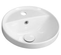 Sapho - Lavabo, diamètre 38 cm, avec trop-plein, trou pour robinetterie, blanc TU0652