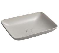 Sapho - Lavabo Infrane pour plan de travail, 57x37 cm, sans trou pour robinet, grès blanc AR460