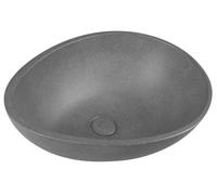 Sapho - Lavabo Punc 53x39 cm, avec bonde, nanocouche, grès noir BH7001