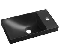 Sapho - Lave-mains 40x22 mm, sans trop-plein, trou pour robinetterie, noir AS400B