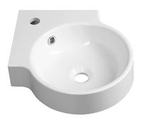 Sapho - Lave-mains d’angle, 4x4 cm, avec trop-plein, trou pour robinet, blanc KR038