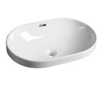 Sapho Lima - Lavabo semi-encastrable 60x18x40 cm, blanc BH7022