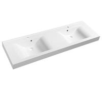 Sapho Nadja - Double-lavabo 160x50 cm, avec trop-plein, trous pour robinet, blanc 68164