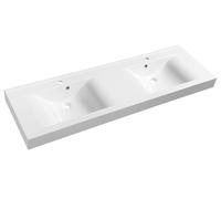Sapho Nadja - Double-lavabo 160x50 cm, avec trop-plein, trous pour robinet, blanc 68164