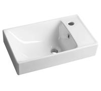 Sapho Nuali - Lave-mains 5x3 cm, avec trop-plein, avec trou de robinetterie, blanc TU0129