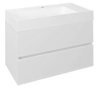 Sapho Odetta - Meuble lavabo, 82x50x44 cm, 2 tiroirs, blanc brillant DT085-3030