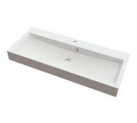 Sapho Orinoko - Lavabo 100x42 cm, marbre coulé, blanc OR100