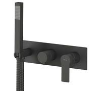 Sapho Pax - Mitigeur encastré, 3 sorties, avec accessoires, noir mat XA53/15