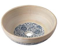 Sapho Priori - Lavabo, diamètre 42 cm, beige avec motif en bleu PI011