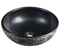 Sapho Priori - Lavabo pour plan de travail, diamètre 41 cm, sans trop-plein, noir/blanc PI034