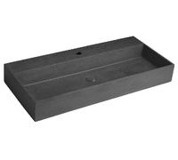 Sapho Quadrado - Plan vasque 960x440 mm, avec 1 point d'amorçage, granit noir AR466