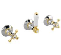 Sapho Reitano Rubinetteria Antea - Mitigeur de douche encastré pour 2 appareils, chrome/or SET305-102