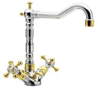 Sapho Reitano Rubinetteria Antea - Mitigeur de lavabo avec bonde, chrome/or 3372