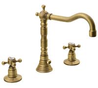 Sapho Reitano Rubinetteria Antea - Mitigeur de lavabo avec bonde, installation 3 trous, bronze 3226