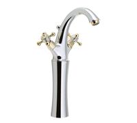 Sapho Reitano Rubinetteria Antea - Mitigeur de lavabo avec garniture de vidage, hauteur 30 cm, chrome/doré 3272L