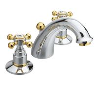 Sapho Reitano Rubinetteria Antea - Mitigeur de lavabo avec vidage, installation à 3 trous, chrome/doré 3022