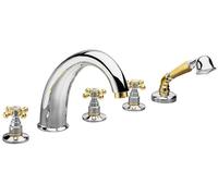 Sapho Reitano Rubinetteria Antea - Mitigeur pour le bord de baignoire, installation à 5 trous, chrome / doré 3312
