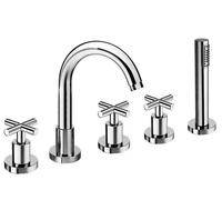 Sapho Reitano Rubinetteria Axia - Mitigeur pour rebord de baignoire, installation à 5 trous, chrome 532