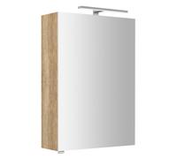 Sapho Riwa - Armoire miroir avec éclairage LED, 70x50x17 cm, 1 portes, charnières à droite, chêne Alabama RIW050-0022