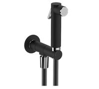 Sapho - Robinet mural avec douchette de bidet, rond, noir mat SG107NE