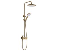 Sapho - Set de douche avec mitigeur, diamètre 26 cm, 2 jets, doré mat CF139GB