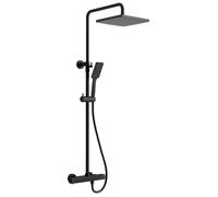 Sapho - Set de douche avec thermostat, 2 jets, noir mat KJ639