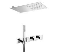 Sapho - Set de douche avec thermostat encastré, corps d’encastrement, 50x22 cm, chrome MB453-01